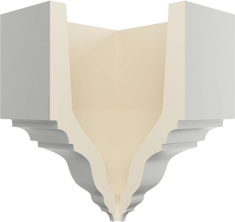 Ekena Millwork MOC03X03BI Outside Corner for Moulding Profiles Less than 3 1/8"P and 3 7/8"H, 3 1/8"P x 3 1/8"W x 7 3/4"H, Primed - Image 5